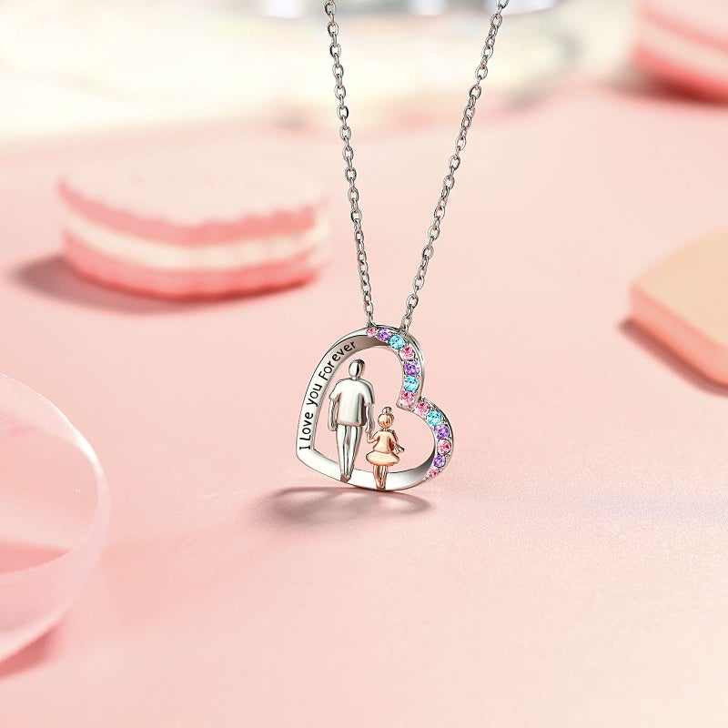 UNGENT THEM Daughter Necklace from Dad Daddy Father Valentines Birthday Easter Gifts for Kids Girls Teen Tween Jewelry 8 10 12 13 14 16 11 - Image 5