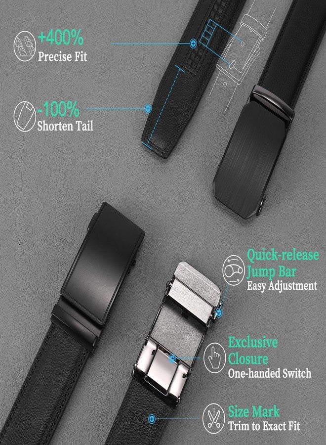 FALAN MULE Mens Belt,Slide Leather Ratchet Belt for Mens Dress Casual,Size Adjustable - Image 4