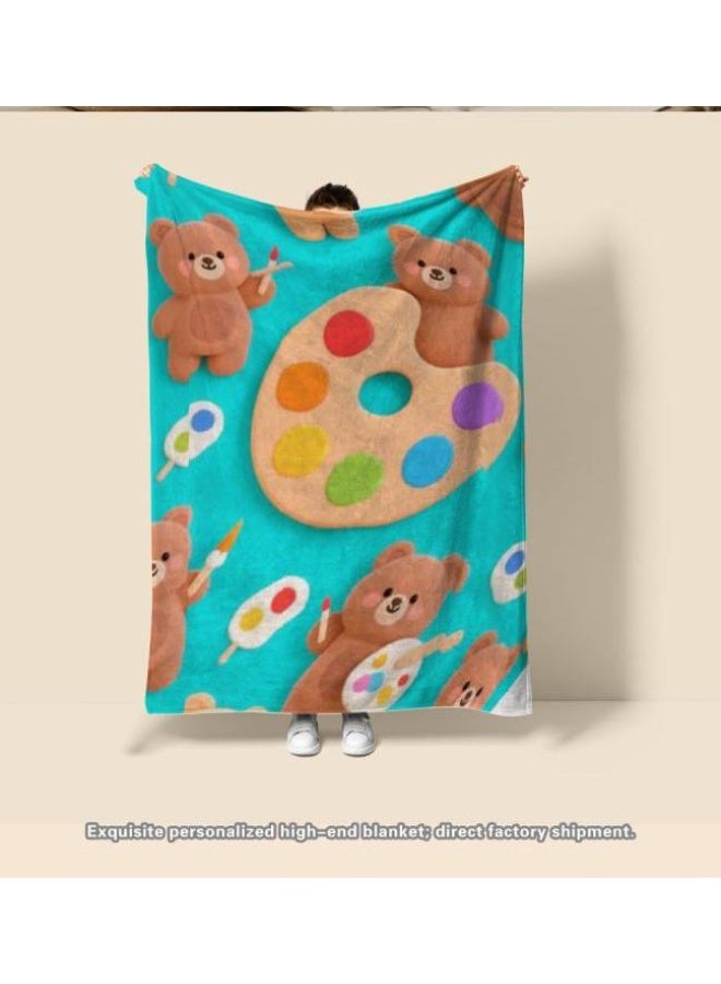 عام بطانية رقيقة من الفانيلا الكرتونية للأطفال والرضع (دافئة ومريحة، ومناسبة للنوم والألعاب) 70 سم * 100 سم - Image 3