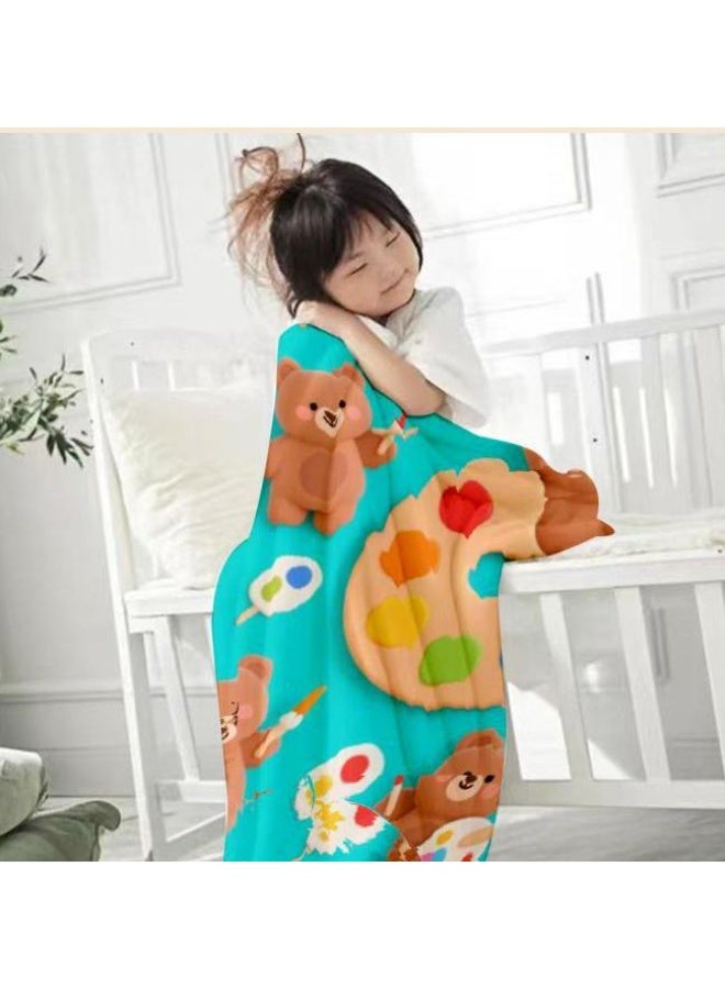 عام بطانية رقيقة من الفانيلا الكرتونية للأطفال والرضع (دافئة ومريحة، ومناسبة للنوم والألعاب) 70 سم * 100 سم - Image 2