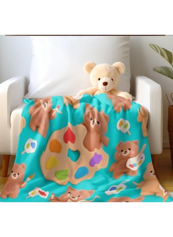 عام بطانية رقيقة من الفانيلا الكرتونية للأطفال والرضع (دافئة ومريحة، ومناسبة للنوم والألعاب) 70 سم * 100 سم - Image 5