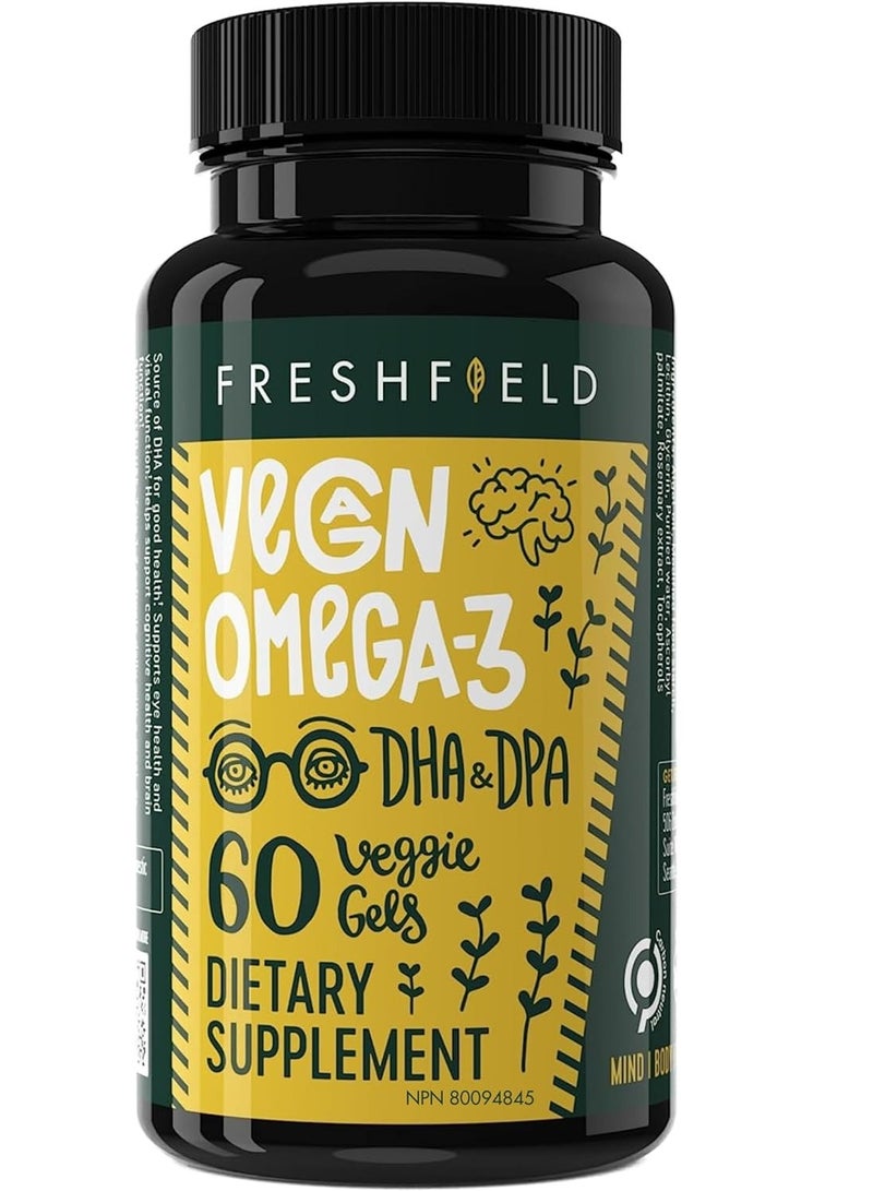 FRESHFIELD Omega 3 DHA Supports Heart, Brain, Joint Health 60 Capsules 2 month supply - Image 1