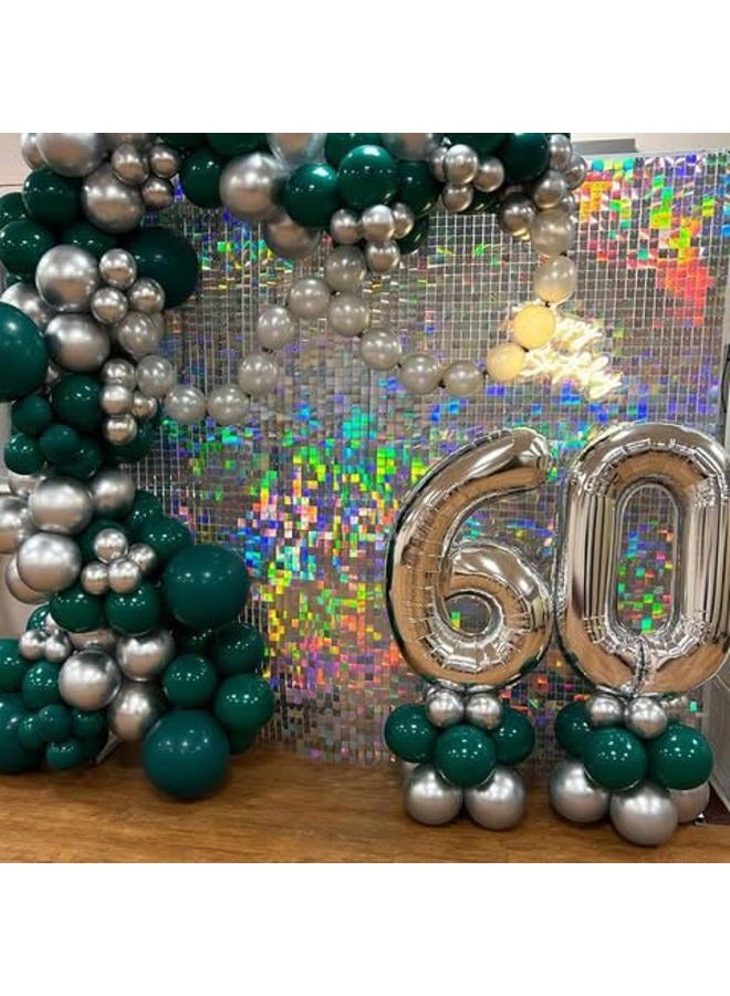 Kate خلفية جدارية لامعة لوحات فضية لامعة 24 قطعة مربعة من الترتر لتزيين خلفية الحائط لحفلة عيد الميلاد، الزفاف، الذكرى السنوية - Image 3