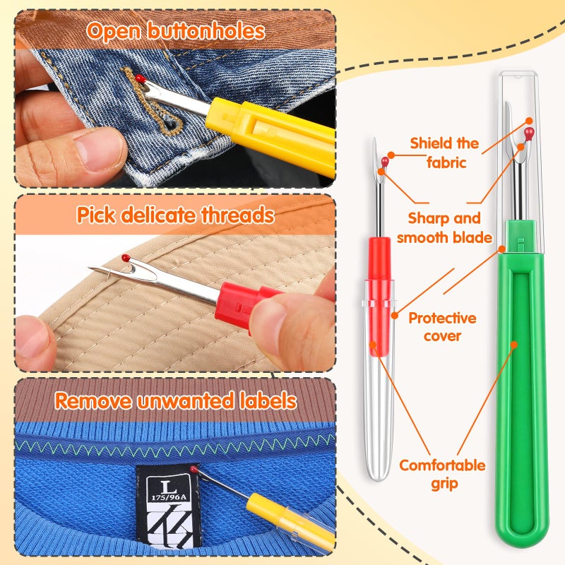 Babelshar 20 PCS Seam Ripper Kit for Sewing, Needle Threader, Thread Snips, Thimble, Tape Measure, Tailors Awl, Large Thread Remover and Small Stitch Ripper Sewing Supplies and Accessories for Craft - Image 3