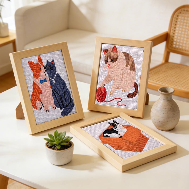 Caydo 12 Pack Small Animal Themed Diamond Painting Kits for Adults Full Drill 5D DIY Paint Gem Art A Relaxing Craft for Home Wall Decor(6inch) - Image 4