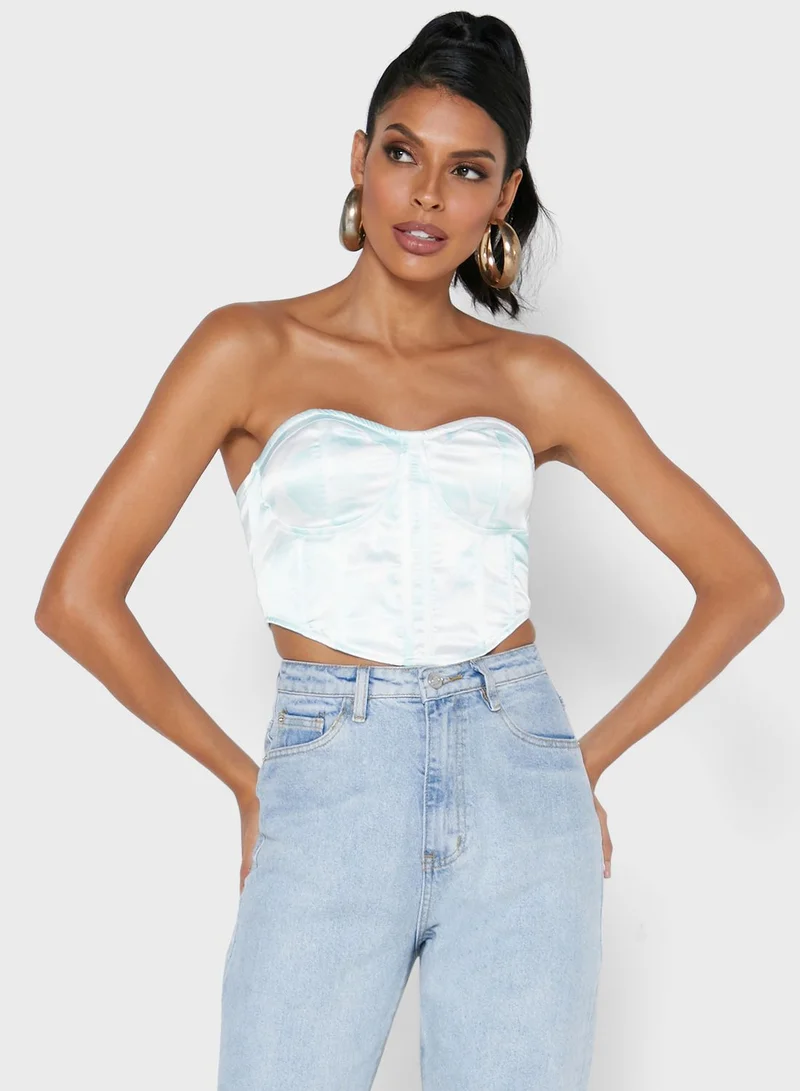 Missguided Sweetheart Neckline Floral Corset Top