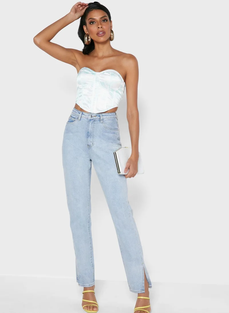 Missguided Sweetheart Neckline Floral Corset Top