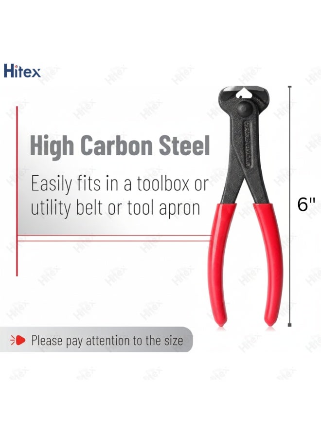 Hitex Giffex End Cutting Plier – Chrome Vanadium Steel | Heavy Duty Nipper Pliers for Cutting Nails, Wires, Guitar Frets & Bolts | Carpenter, Guitar Making, Electrician & Construction Tool (6") - Image 2