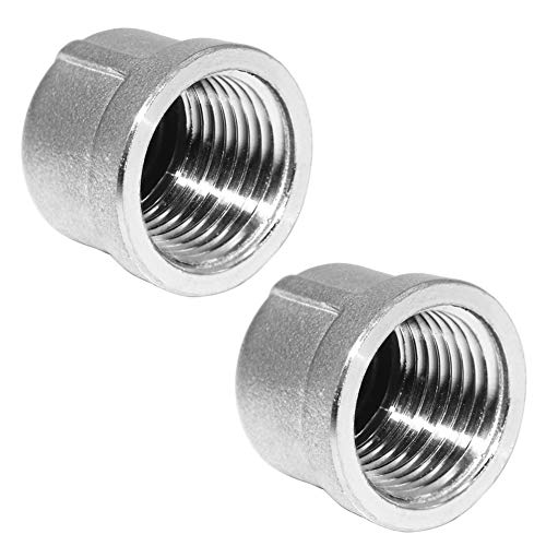 Beduan Stainless Steel Pipe Cap, 1/2" NPT Female Pipe Plug Socket Fitting(Pack of 2) - Image 2