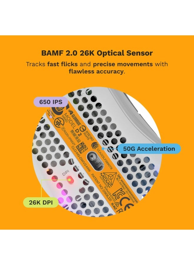 Glorious Gaming Glorious Model D 2 Wired Lightweight Gaming Mouse – White - Image 5