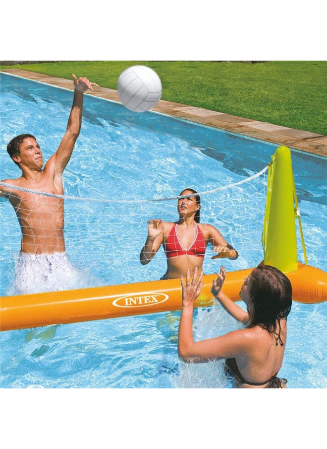 Inflatable Volleyball Net Basketball Hoop Floating Pool Swimming Toy Water Court Basketball Throwing Ball Game-Color:INTEX Inflatable Water Basketball Set  - Image 3