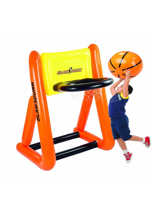Inflatable Volleyball Net Basketball Hoop Floating Pool Swimming Toy Water Court Basketball Throwing Ball Game-Color:INTEX Inflatable Water Basketball Set  - Image 4