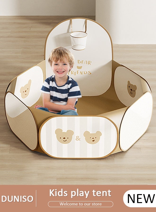 DUNISO خيمة لعب للأطفال، بركة كرات للأطفال مع سلة، خيمة لعب قابلة للطي، مركز نشاط بركة كرات للأطفال، للاستخدام الداخلي والخارجي للأولاد والبنات والرضع والأطفال الصغار (الكرات غير مشمولة) - Image 1
