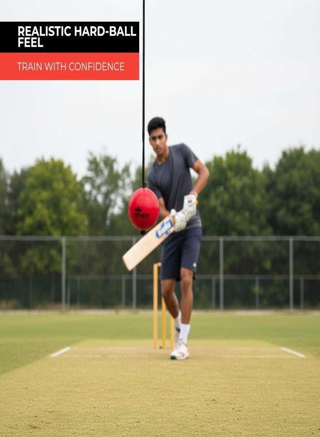 Bratla Cricket Best Buy CBB Hanging Cricket Ball with Cord String PVC for Batting Practice - Image 5