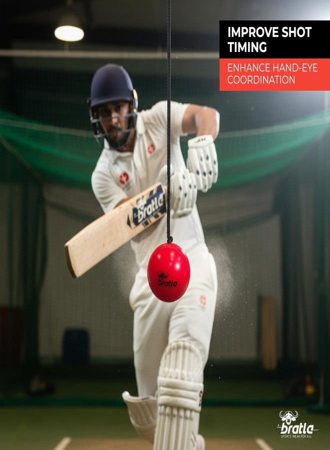 Bratla Cricket Best Buy CBB Hanging Cricket Ball with Cord String PVC for Batting Practice - Image 4