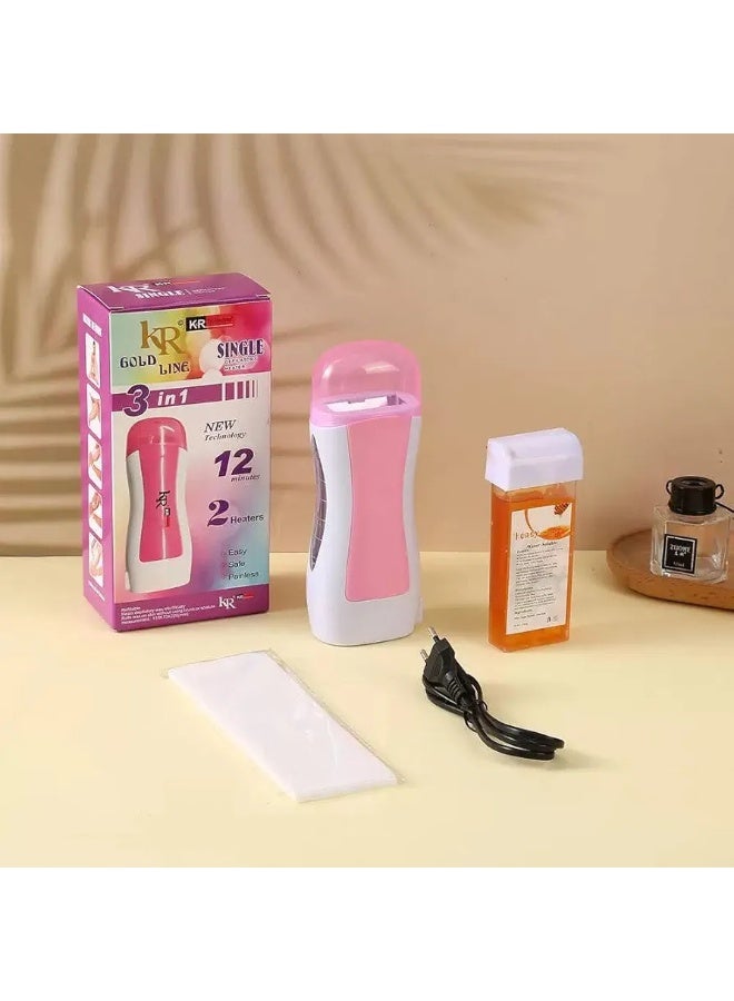 KR Gold Line 3-in-1 Waxing Kit, Pink/White - Image 2