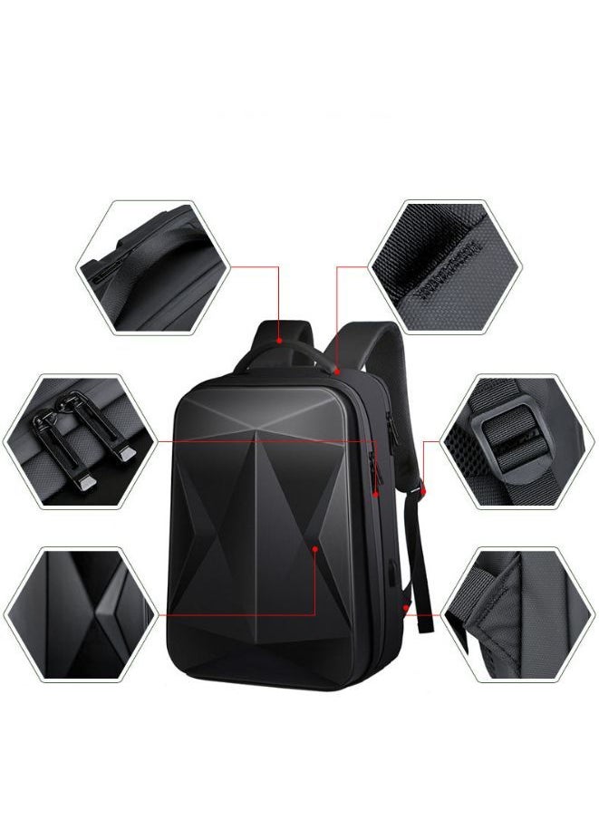 Travel Laptop Backpack Water Resistant Hard Shell Backpack with USB Charging Port Business Computer Backpack for Work/School/College Black