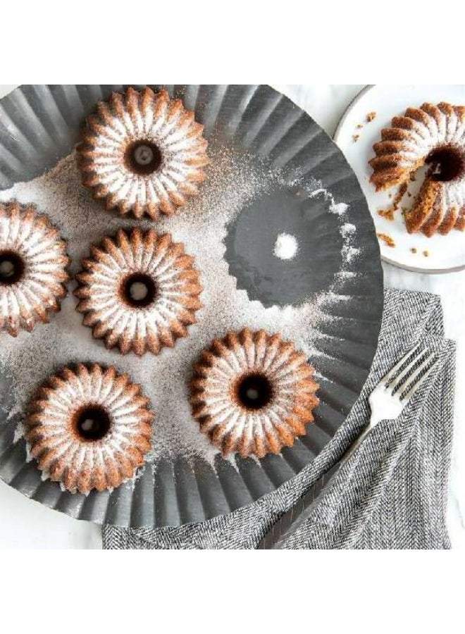 NORDICWARE Nordic Ware Brilliance Bundtlette Pan, Gold, 6 Cavities  - Image 5