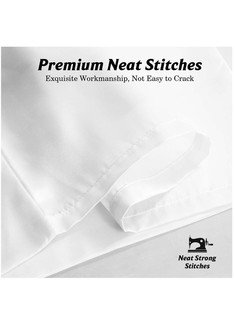 Arabest 2-Piece Simple Solid Colour Silk Satin Pillow Case with Envelope Closure for Hair and Skin White 51x76/51x102cm  - Image 4