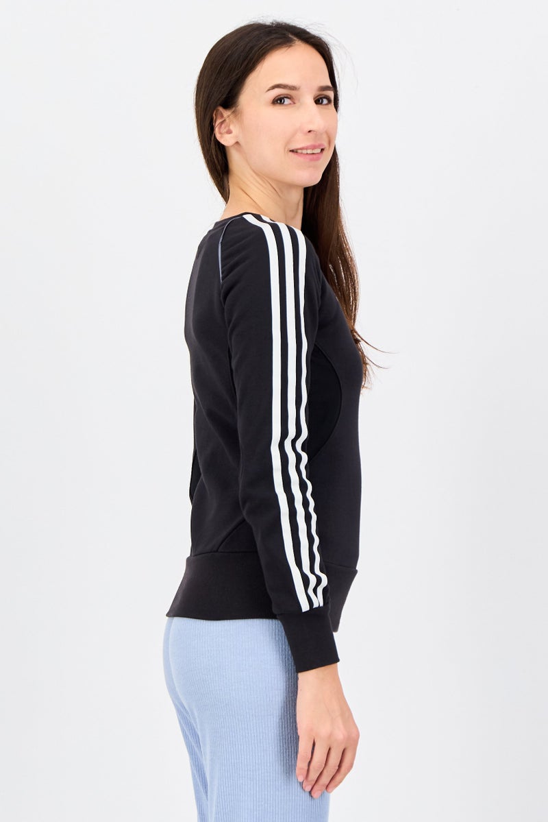 Adidas Women Sportswear Fit Long Sleeve Training Sweatshirt, Black - Image 3
