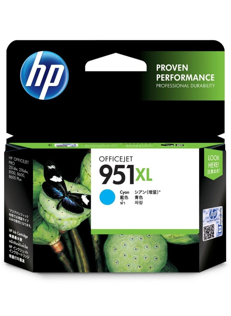 HP 951XL High Yield Cyan Original Ink Cartridge Cyan - Image 1