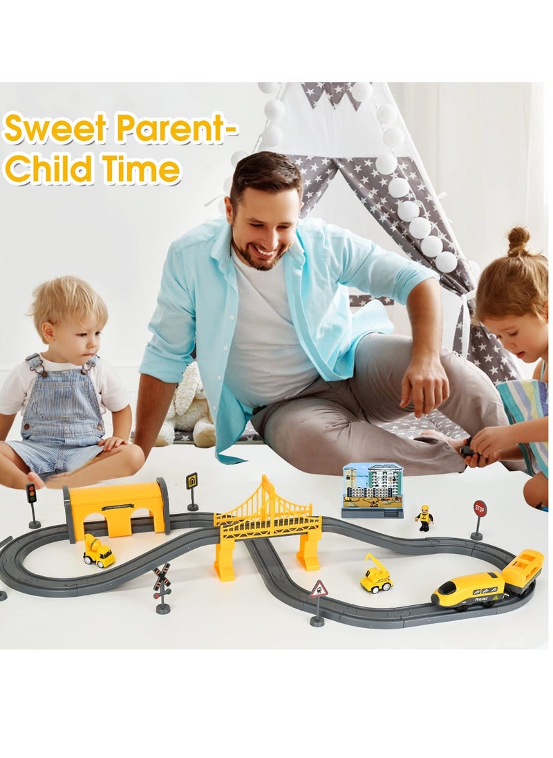 Electric Train Sets Train Tracks Toy 66Pcs DIY Assembly Track Parent-Child Interaction Educational Railway Toys Flexible Train Tracks for Kids  - Image 2