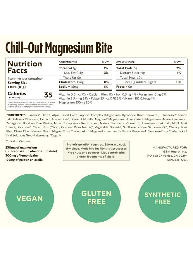 GEM Calm Essentials Vitamin with Magnesium for Stress Support and Focus, Lemon Balm, Gluten Free, Vegan, Banana Cinnamon, 1 Pack of 7 - Image 4