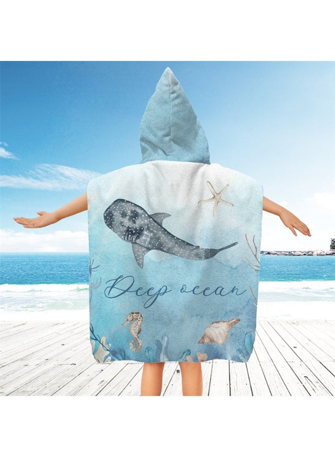 NIBEMINENT Kids Hooded Towel Cape - Microfiber Swim & Beach Bathrobe, Super Absorbent & Quick-Dry Towel for Children (60x60cm)  - Image 1