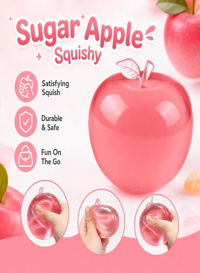 DRVUXBIL 2PCS Apple Squishy Toy, Slushy Green Apple Squishy, Realistic Clear Fruit Squishies Soft Slow Rising Stress Balls for Anxiety Relief, Cute Squeeze Fidget Toys for Adults & Kids, Party Favors Gift - Image 4