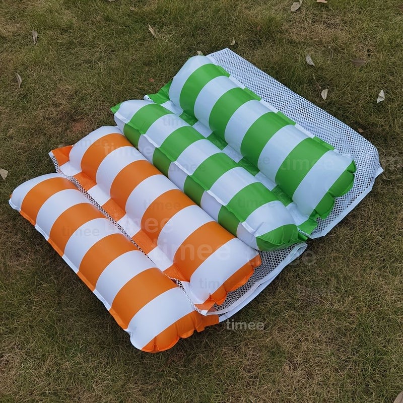 Pink Inflatable Pool Float Hammock Set With Air Pump For Swimming Pools Lakes - Image 2