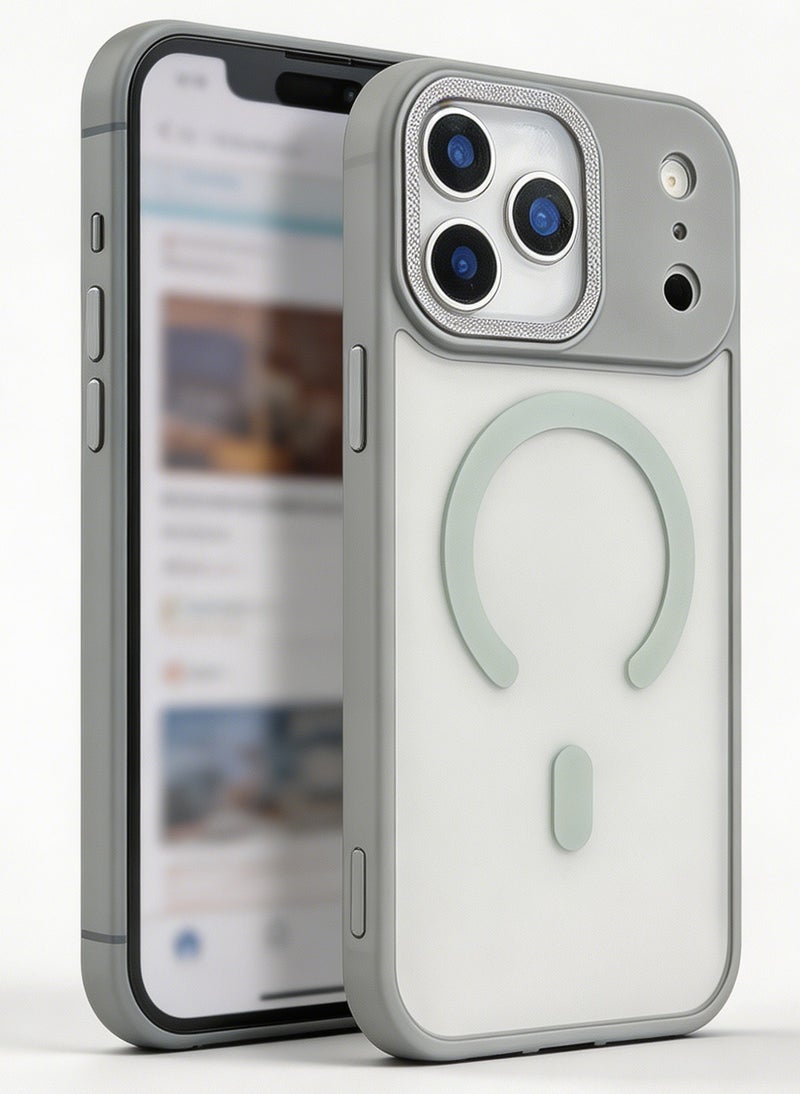 for iPhone 17 Pro Max Case Compatible with MagSafe,Magnetic Phone Case for iPhone 17 Pro Max,Diamond Texture Matte Anti-Fingerprint Shockproof Luxury INS Style Protective Cover Titanium Gray - Image 1
