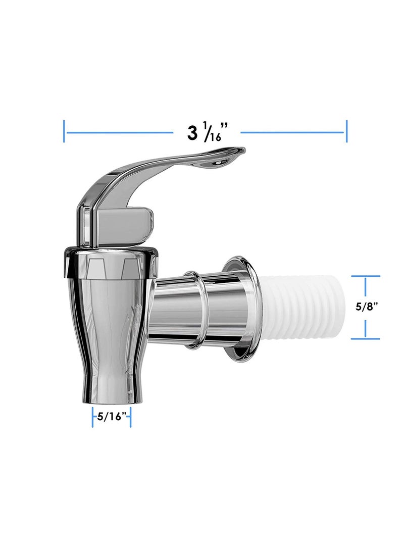 Replacement Spigot for Beverage Dispenser Carafes Chrome Design Lock Open Style (1pack) Push Style faucet for Beverage Dispenser Carafe, Replacement Spigot - Image 3
