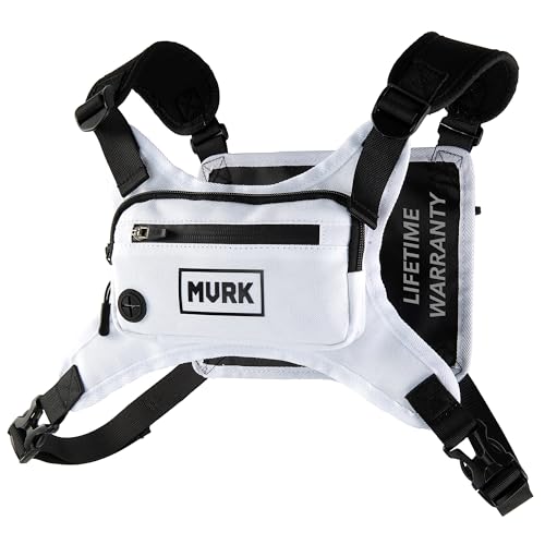 MVRK Water Resistant Chest Pack - Lightweight Running Pack for Workouts, Running Phone Holder with Extra Storage, Minimalist Running Vest, Running Backpack - Chest Bag - Running Belt (White) - Image 1