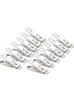 Generic 20 Pcs Stainless Steel Clothespins Wire Clothes Pins Laundry Clips for Outdoor Clothesline Home Kitchen Travel Office Decor Food Bag (Silver)  - Image 1