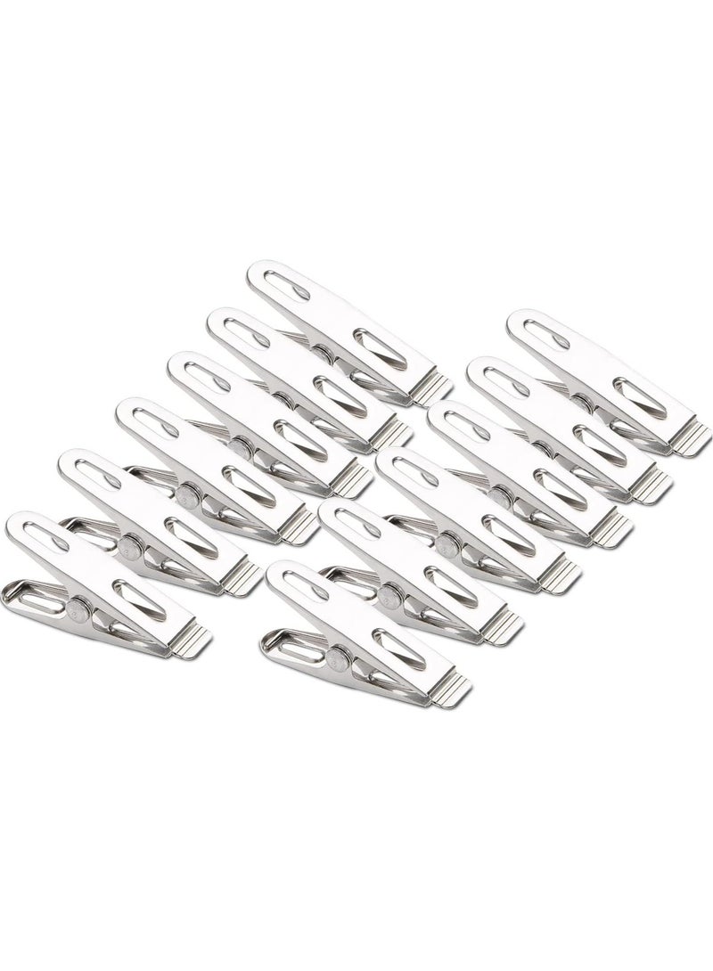 20 Pcs Stainless Steel Clothespins Wire Clothes Pins Laundry Clips for Outdoor Clothesline Home Kitchen Travel Office Decor Food Bag (Silver)  - Image 1
