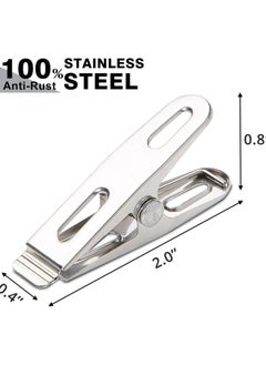 Generic 20 Pcs Stainless Steel Clothespins Wire Clothes Pins Laundry Clips for Outdoor Clothesline Home Kitchen Travel Office Decor Food Bag (Silver)  - Image 2
