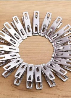 Generic 20 Pcs Stainless Steel Clothespins Wire Clothes Pins Laundry Clips for Outdoor Clothesline Home Kitchen Travel Office Decor Food Bag (Silver)  - Image 5