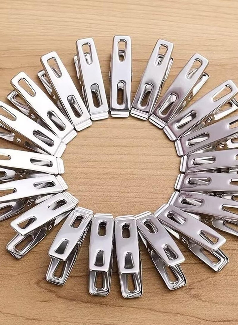 20 Pcs Stainless Steel Clothespins Wire Clothes Pins Laundry Clips for Outdoor Clothesline Home Kitchen Travel Office Decor Food Bag (Silver)  - Image 5