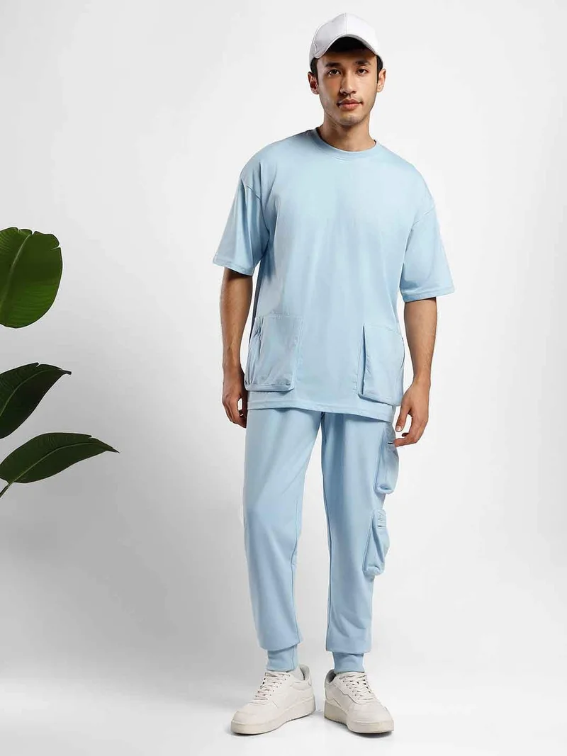 NOBERO Powder Blue Men's Oversized Co-Ord Set