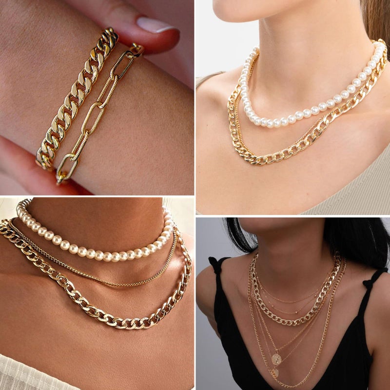 Ucevi [16.5 FT] 18K Gold Plated Curb Chain for Jewelry Making, 9.8mm Wide 304 Stainless Steel Cuban Link Chain Roll Bulk for DIY Jewelry Making Craft - Image 4