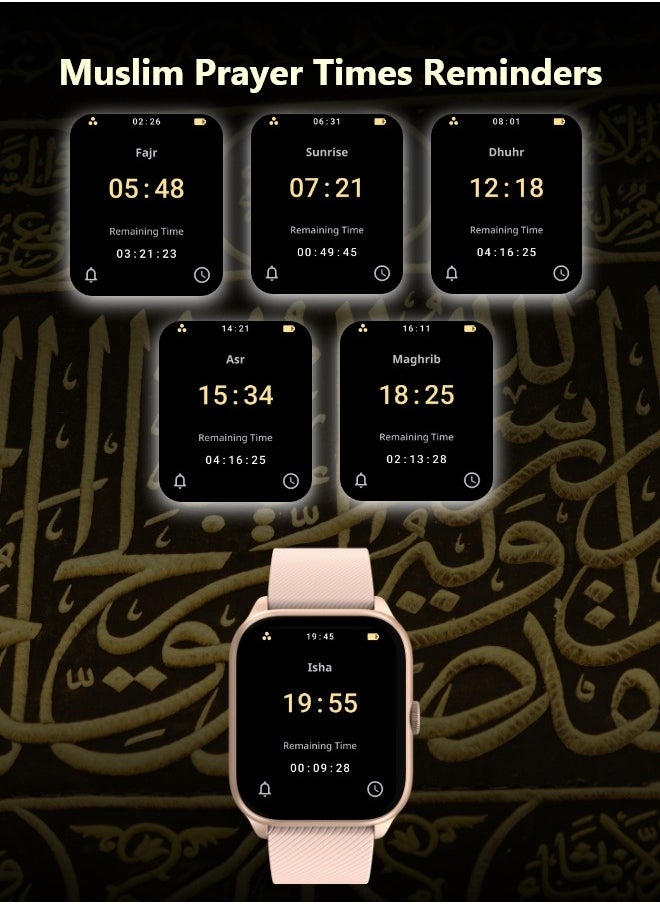 iQIBLA - QURAN SMART WATCH | Full Quran Recitation | Prayer Times Reminders | Daily Azkar | Hijri Calendar | HR & SPO2 Monitoring | Bluetooth Call - Image 1