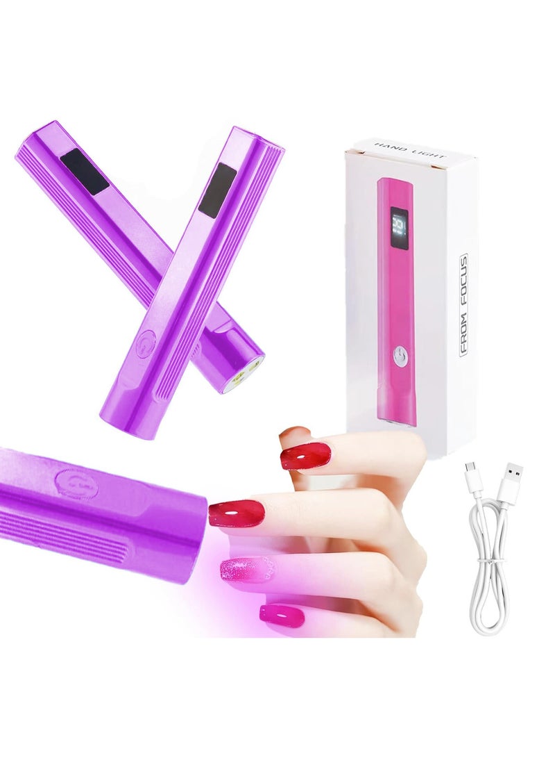 Handheld One-line Nail Lamp with Electric Storage Gel Polished Nail Mini Handheld Nail Dryer LED Display Three-speed Adjustment Mini Rechargeable UV Nail Lamp Perfect Gift for Girls - Image 1