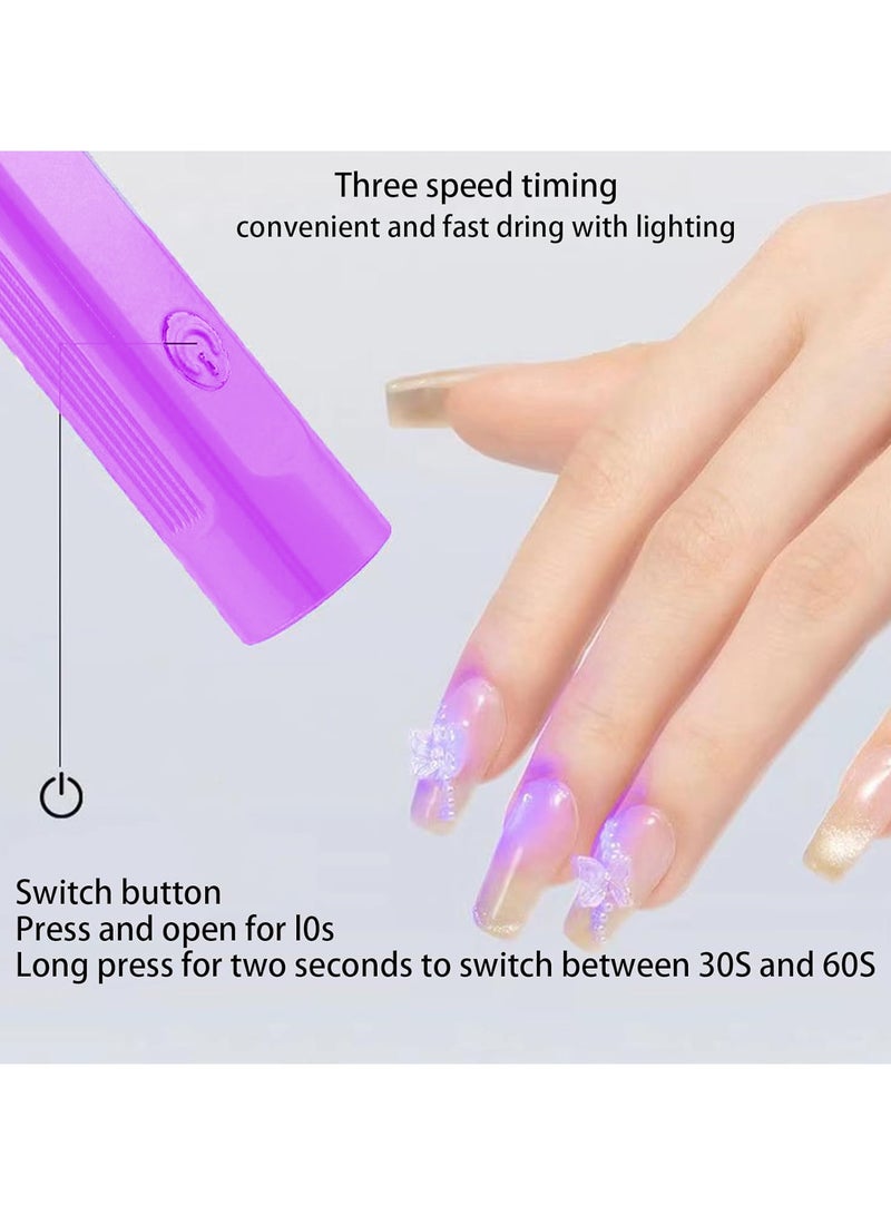 Handheld One-line Nail Lamp with Electric Storage Gel Polished Nail Mini Handheld Nail Dryer LED Display Three-speed Adjustment Mini Rechargeable UV Nail Lamp Perfect Gift for Girls - Image 4