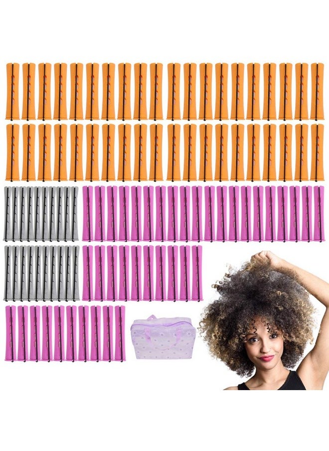 AFANSO - 100Pcs Perm Rods Set Perm Rod For Natural Hair Long Cold Wave Rods Small Hair Roller Kinky Curly Hairstyle (Purple40+Orange40+Grey20) - Image 1