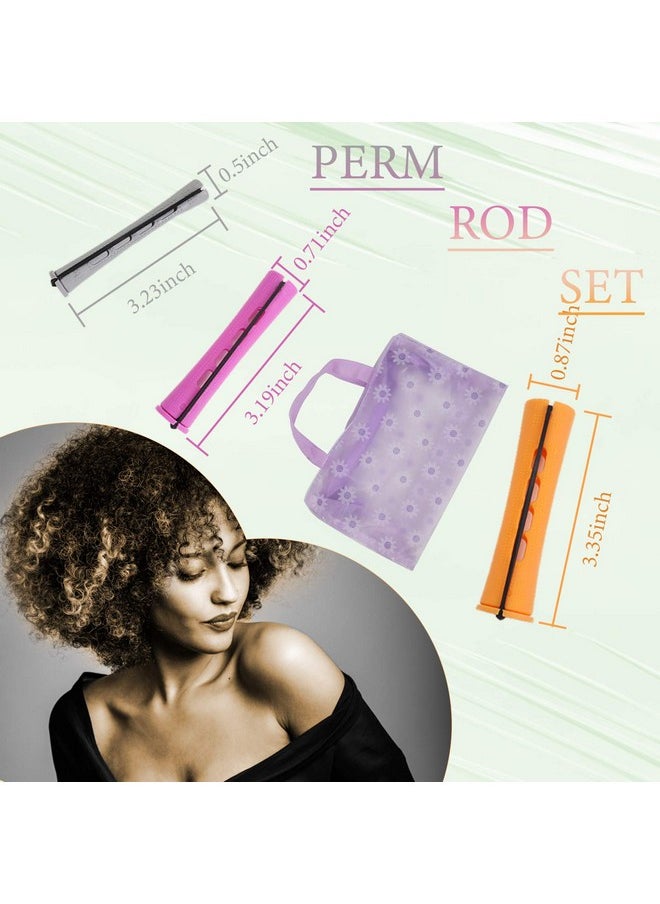 AFANSO - 100Pcs Perm Rods Set Perm Rod For Natural Hair Long Cold Wave Rods Small Hair Roller Kinky Curly Hairstyle (Purple40+Orange40+Grey20) - Image 1