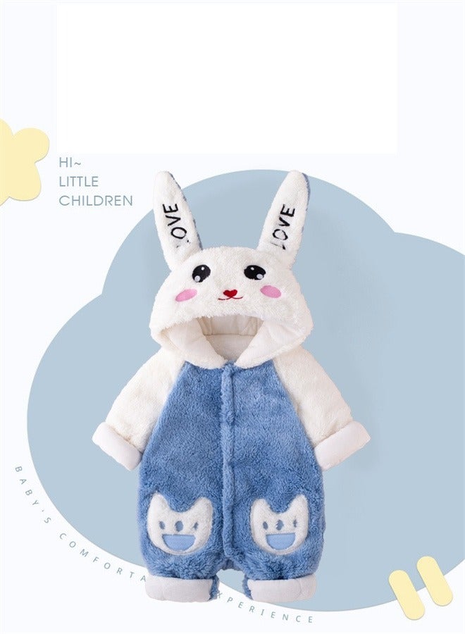Squality Baby Thick Hooded Jumpsuit Blue