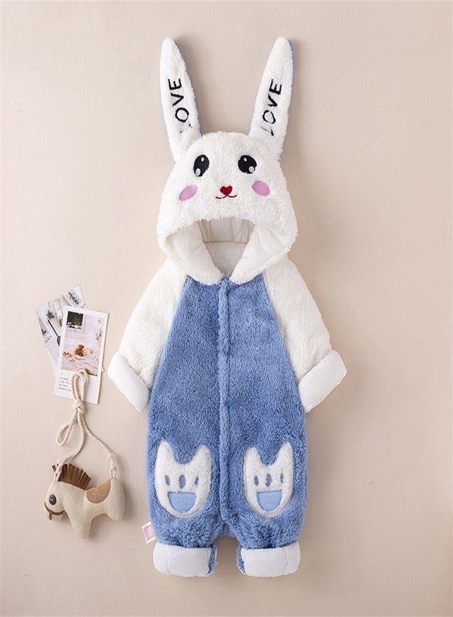 Squality Baby Thick Hooded Jumpsuit Blue