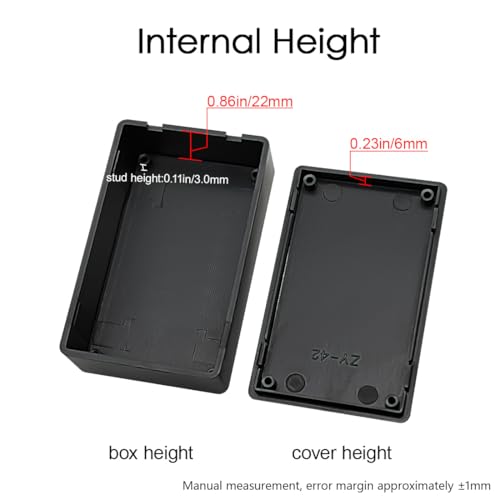 LeMotech 5 Pieces Plastic Project Boxes Junction Case for Electronic Project, Black 3.1 x 2.0 x 1.0 inch (80 x 50x 26 mm) - Image 4