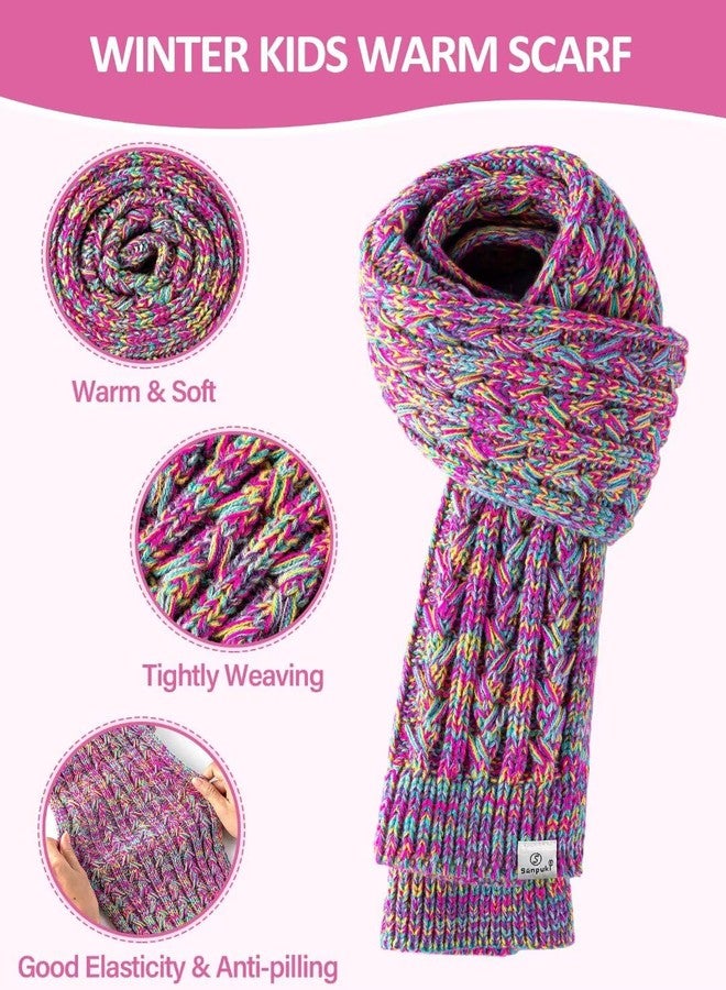 SENPUKI Kids Winter Hat Gloves Scarf Set,Girls Toddler Winter Hat Beanies with Pom Neck Warmer Gaiter Mittens Fleece Lined Set Christmas Gift for Kids（Green Mix） - Image 3