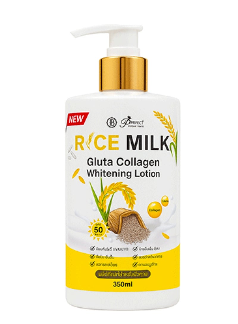 Perfect RICE MILK GLUTA COLLAGEN WHITENING LOTION 350ML - Image 2